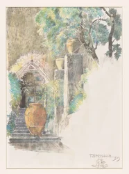 Trappor i trädgården i Taormina
