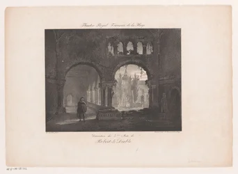 Scenografi för operan Robert le diable Theatre Royal Francais de la Haye (titel på objekt)