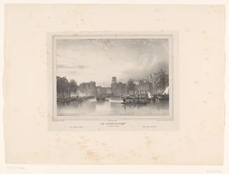 Utsikt över den gamla hamnen i Rotterdam Den gamla hamnen i Rotterdam / Le vieux port / Den gamla hamnen (titel på objektet) Utsikt över staden Rotterdam (serietitel)
