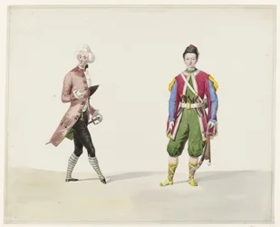 Två män i historisk kostym, 1841 Sex akvareller av historiska dräkter för kostymbalen 1841 (serietitel)