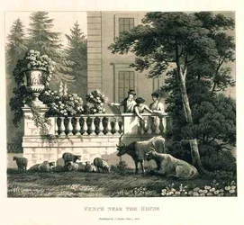 Staket nära huset, ur Fragments on the Theory and Practice of Landscape Gardening, utgiven 1816