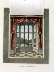 Fönster i Barningham (efter) från "Fragment on the Theory and Practice of Landscape Gardening", pub. 1816 (färg litho) (se även 103904)