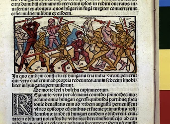 MAGIARS Strid av: Illustration från boken "Chronicle of Hungary"