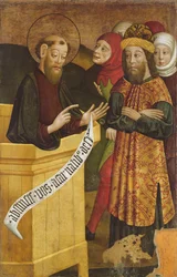 Panel av den tidigare höga altartavlan i kyrkan Sankt Peter och Paulus i Csíksomlyó, ca 1480 (äggtempera på panel)