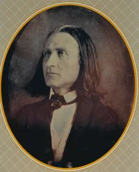 Reproduktion av en daguerrotypi av Franz Liszt (1811-86) tagen ca 1856