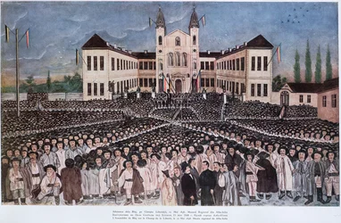 Rallyt för de rumänska bönderna vid Blaj i Transsylvanien den 15 maj 1848