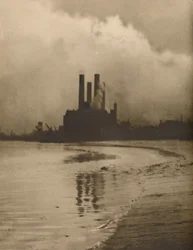 "Chelsea Chimneys: Power Station on the Site of Old Cremorne Gardens", c1935.