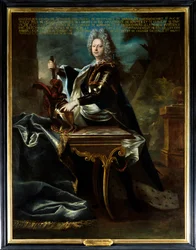Porträtt av Maximilian Henrik VI av Bethune, femte hertigen av Sully (1669-1729). Målning tillskriven Hyacinthe Rigaud (1659-1743). Olja på duk. Obligatoriskt omnämnande: Sully sur Loire, Chateau de Sully - Porträtt av Maximilian Henri VI de Bethune, femte
