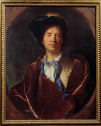 Porträtt av Bernard Le Bouyer (Le Bovier) de Fontenelle (1657-1757), fransk författare Målning av Hyacinthe Rigaud (1659-1743) 1713 Sön. 0,79x0,63 m Montpellier, Fabre-museet -Porträtt av Bernard Le Bouyer (Le Bovier) de Fontenelle (1657-1757), fransk förf