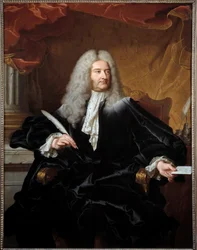 Porträtt av Louis Germain de Chauvelin (1685-1762), markis de Grosbois, utrikesminister och sälvaktsmålning av Hyacinthe Rigaud (1659-1743) 1727 sön. 1,11x1,46 m Toulouse Augustins Museum - Porträtt av Louis Germain de Ch