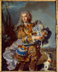 Porträtt av presidenten en murbruk av Gueidan i Celadon eller musettespelare Målning av Hyacinthe Rigaud (1659-1743) 1735 Sön. 1,46x1,33 m Gaspard Aix en Provence, Musee Granet