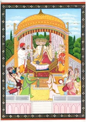 Den gudomliga ceremonin för Brahma och Saraswati
