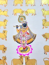 Krishna bland gyllene kor