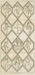 Betley Glass Window - Morris Dancers: gravyr, nd [?18th cent]