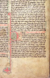 Historikert initial P i början av Grönländarnas saga, från Flateyjarbok (Boken om Flatey) sent 1300-tal