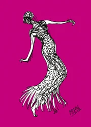 Den graciösa magenta-dansen