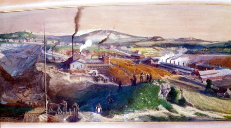 Industriellt landskap i Blanzy-kolfältet, Saone-et-Loire