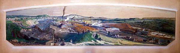 Industriellt landskap i Blanzy-kolfältet, Saone-et-Loire