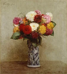 Dahlior i en kinesisk vas, 1874