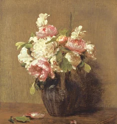 Vita och rosa pioner, Narcissus