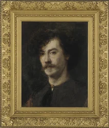 Porträtt av Whistler, 1865 (olja på duk monterad på aluminiumskiva)