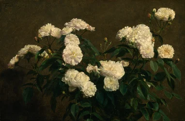 Stilleben av vita rosor, 1870