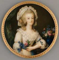 En fin och viktig miniatyr av drottning Marie-Antoinette, ca 1780-85