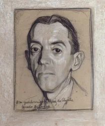 PORTRÄTT AV RAMON PEREZ DE AYALA (1888–1962) SPANSK FÖRFATTARE OCH JOURNALIST - teckning - GENERATION AV 1914