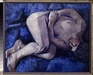 På sängen (På soffan). Målning av Ignati Ignatyevich Nivinsky (Nivinsky) (1881-1933), olja på duk