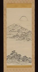 Mount Fuji, med utsikt från Tago no Ura Bay