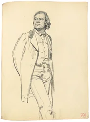 Figur av en stående man, ca. 1872-1875