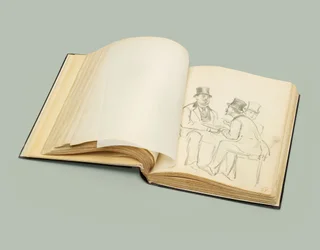 Ilya Repins parisiska skissbok med 120 teckningar, daterad 1872-1875, ca 1872-1875