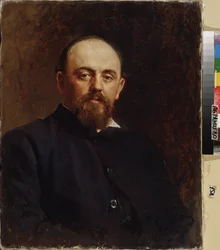 Porträtt av Savva Mamontov (1841-1918), grundare av den första ryska privata operan. Målning av Ilya Yefimovich Repin (Ilia Repin) (1844-1930), olja på duk