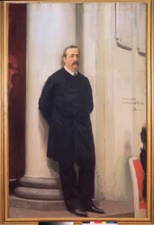 Porträtt av kompositören och kemisten Alexandre Borodine (1833-1887)