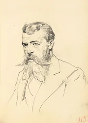 Porträtt av en man med mustasch och skägg, ca. 1872-1875