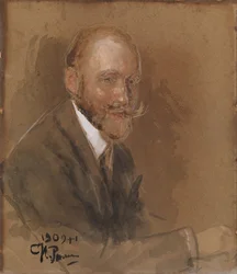 Porträtt av dramatikern prins Vladimir Vladimirovich Bariatinsky 1874-1941
