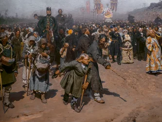 RELIGIÖS PROCESSION I KURSK-PROVINSEN (detalj)