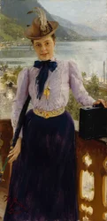Porträtt av författaren Natalia Borísovna Nordman-Severova 1863-1914, 1900.