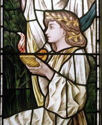Waterford, St Michael & All Angels, Heaton Butler & Bayne, Selwyn Image, The Wise and Foolish Virgins detalj