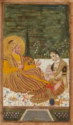 Ali Adil Shah II av Bijapur med en kvinna