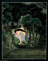 Krishna omfamnad av Radha, ca 1775