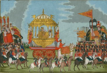 Rajah of Tanjore Rider en elefant till en vigselceremoni, ca. 1780