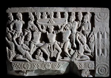 Tillbedjan av turban (fragment av relief, 225-325)