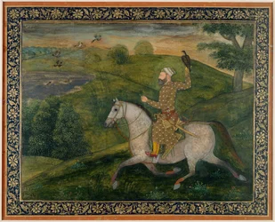 Alivardi Khan Goes Hawking (gouache på papper)