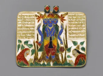 Brahma-hänge, sent 1700-tal (champleve-emalj på guld) (se även 267520 för baksidan)