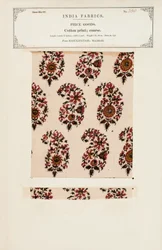 Grovt bomullstryckprov från Masulipatam i Madras, från The Collection of the Textile Manufacturers of India, av John Forbes Watson, publicerad 1866
