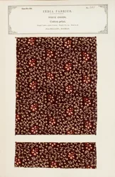 Bomullstryckprov från Bellary i Madras, från The Collection of the Textile Manufacturers of India, av John Forbes Watson, publicerad 1866