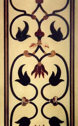 Detalj av inläggningsarbete på en yttervägg, ca 1631-54 (pietra dura)