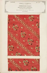 Broderat muslinprov från Madras, från The Collection of the Textile Manufacturers of India, av John Forbes Watson, publicerad 1866