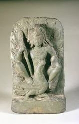 Figur av Skanda med sin påfågel, Punjabs kullar